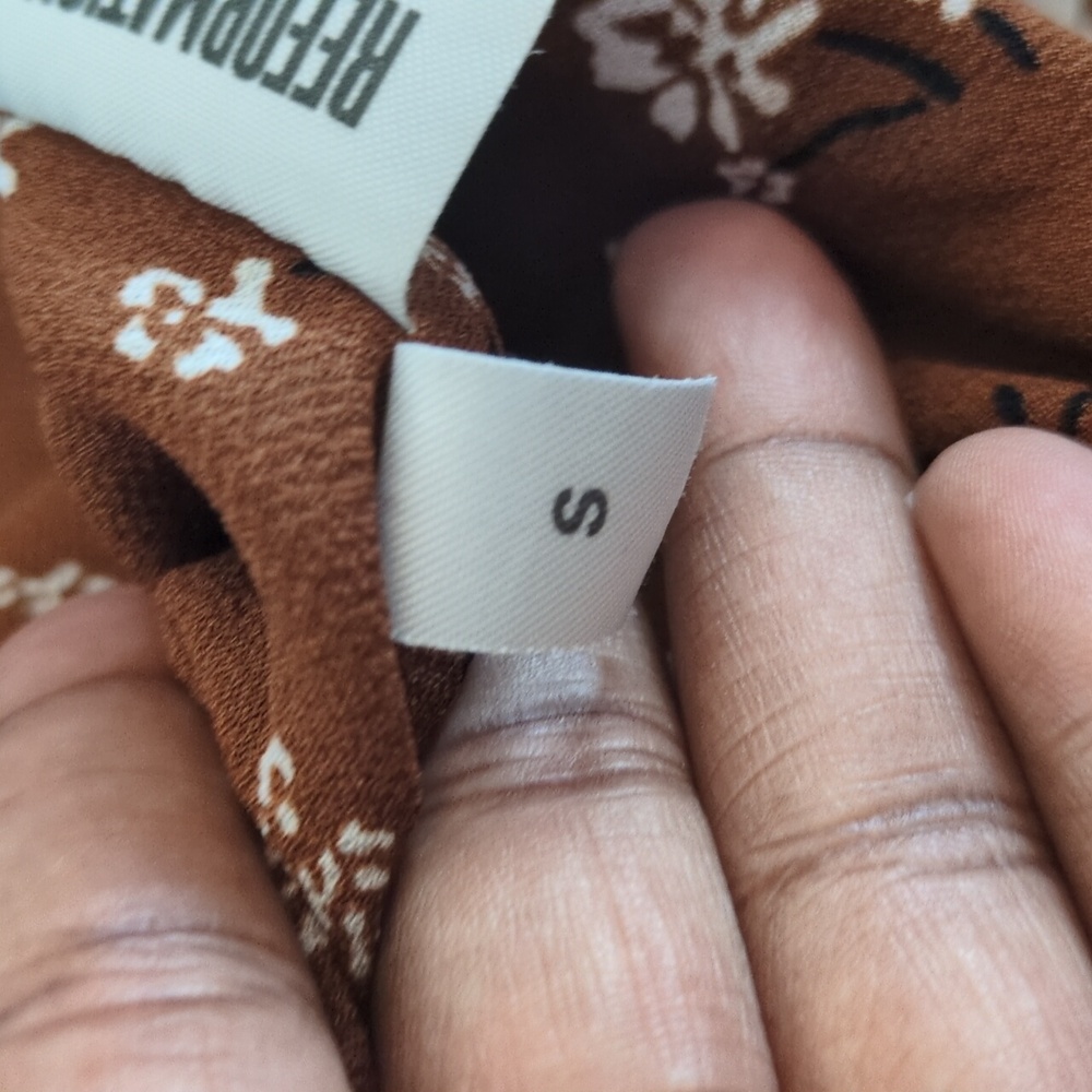 Reformation Leigh Floral Brown Dress Size small $218 - Picture 8 of 8